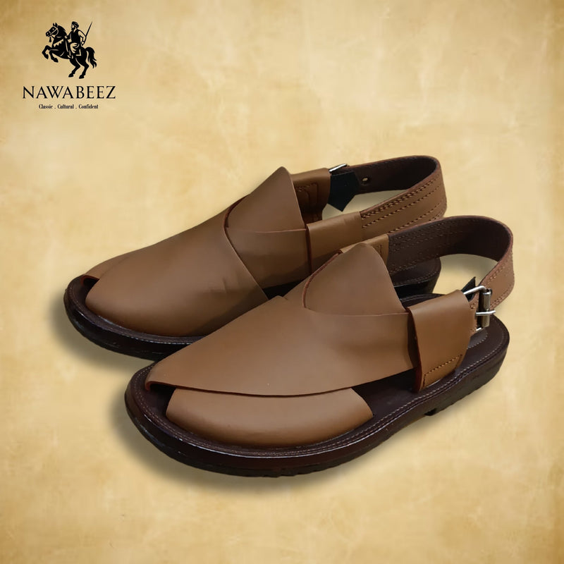 Leather Upper Lighweight Peshawari Chappal - Nawabeez Special
