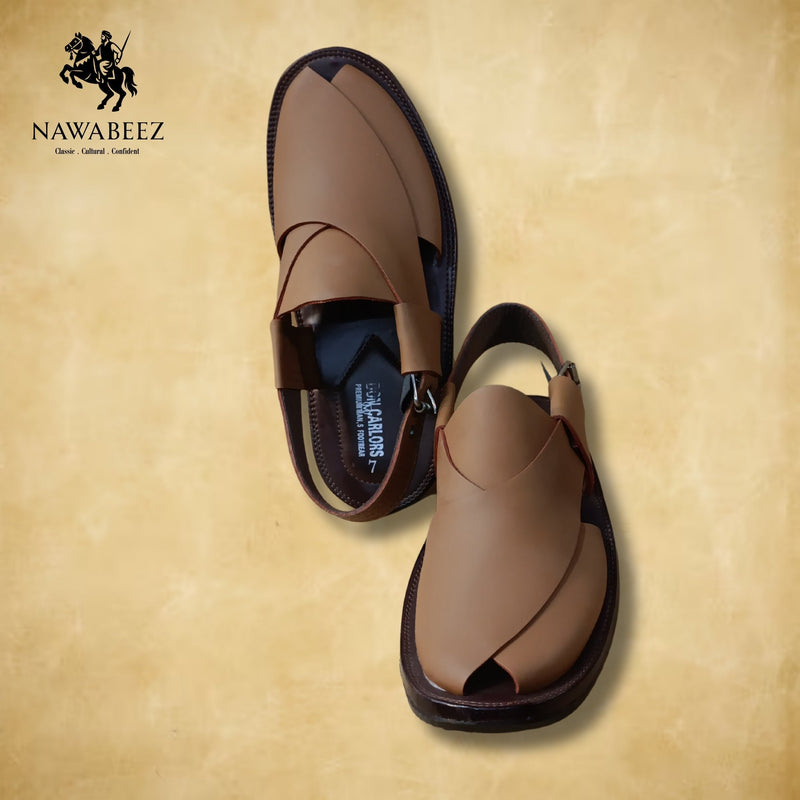 Leather Upper Lighweight Peshawari Chappal - Nawabeez Special