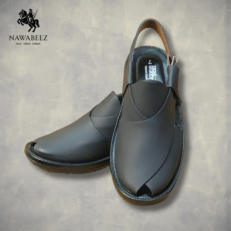 Leather Upper Lighweight Peshawari Chappal - Nawabeez Special
