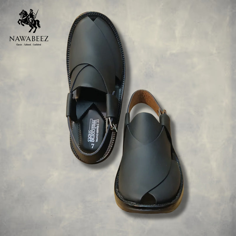 Leather Upper Lighweight Peshawari Chappal - Nawabeez Special