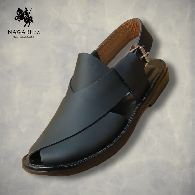 Leather Upper Lighweight Peshawari Chappal - Nawabeez Special