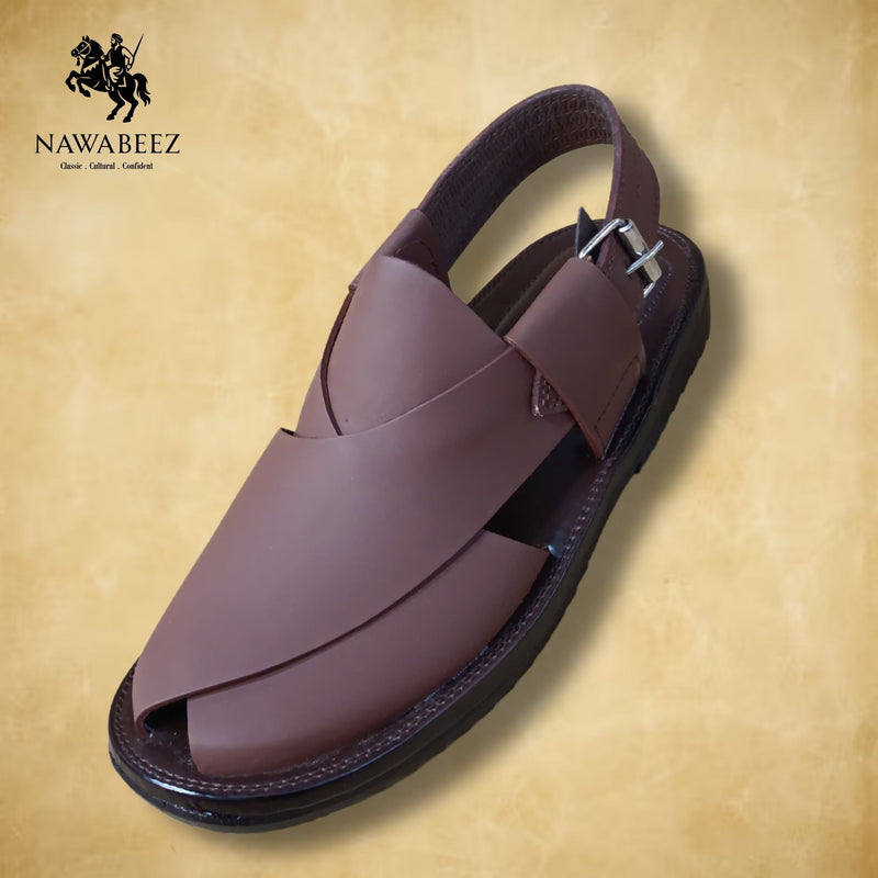Leather Upper Lighweight Peshawari Chappal - Nawabeez Special