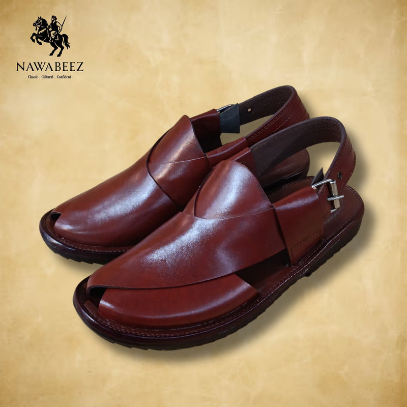 Leather Upper Lighweight Peshawari Chappal - Nawabeez Special
