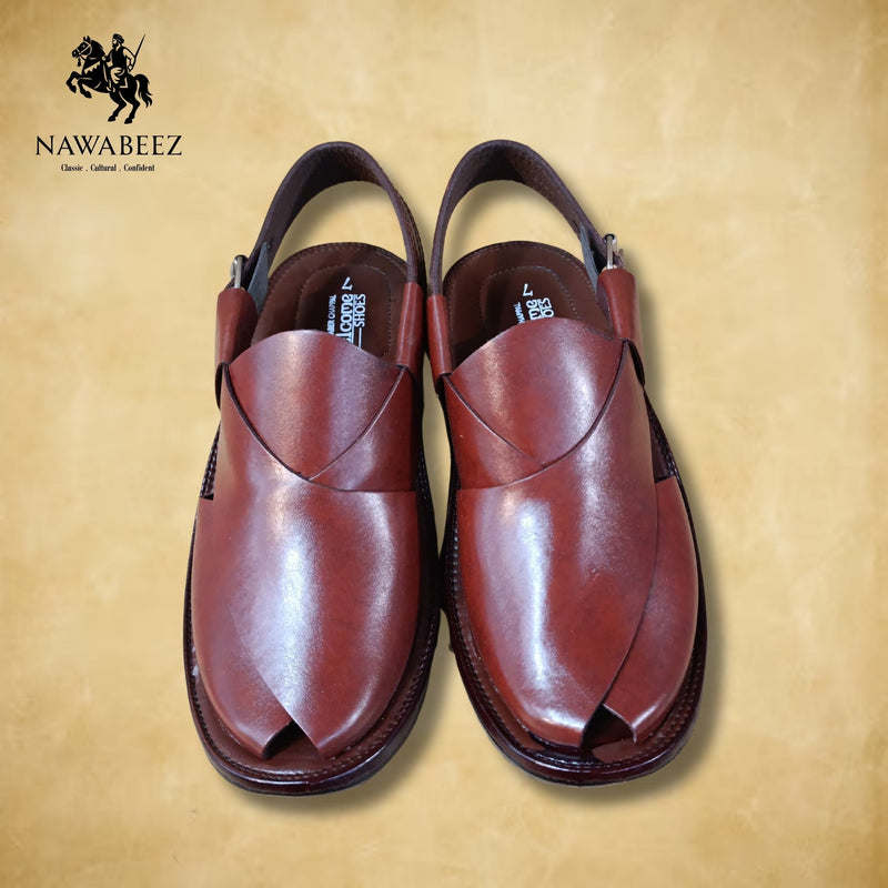 Leather Upper Lighweight Peshawari Chappal - Nawabeez Special