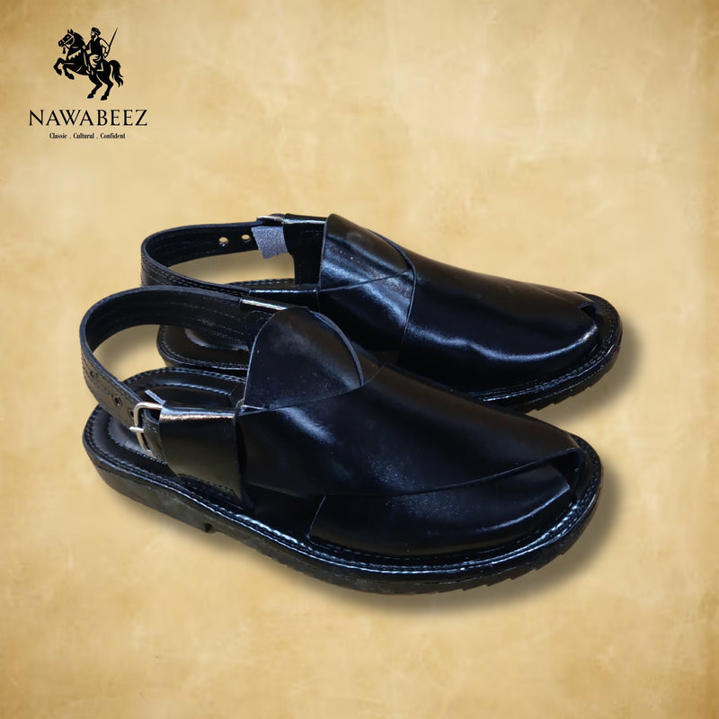 Leather Upper Lighweight Peshawari Chappal - Nawabeez Special