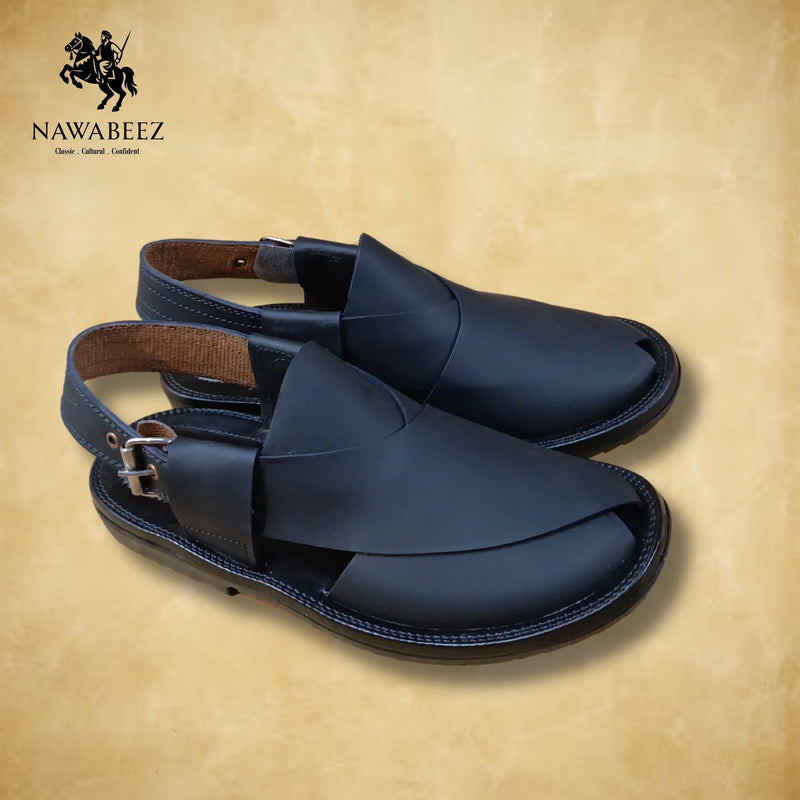 Leather Upper Lighweight Peshawari Chappal - Nawabeez Special