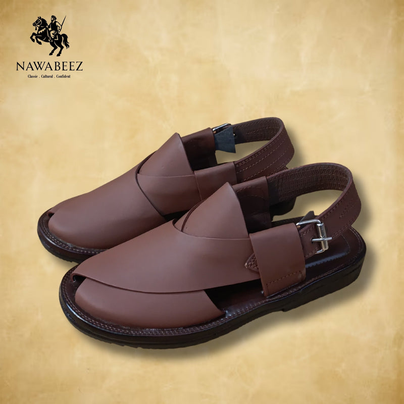 Leather Upper Lighweight Peshawari Chappal - Nawabeez Special