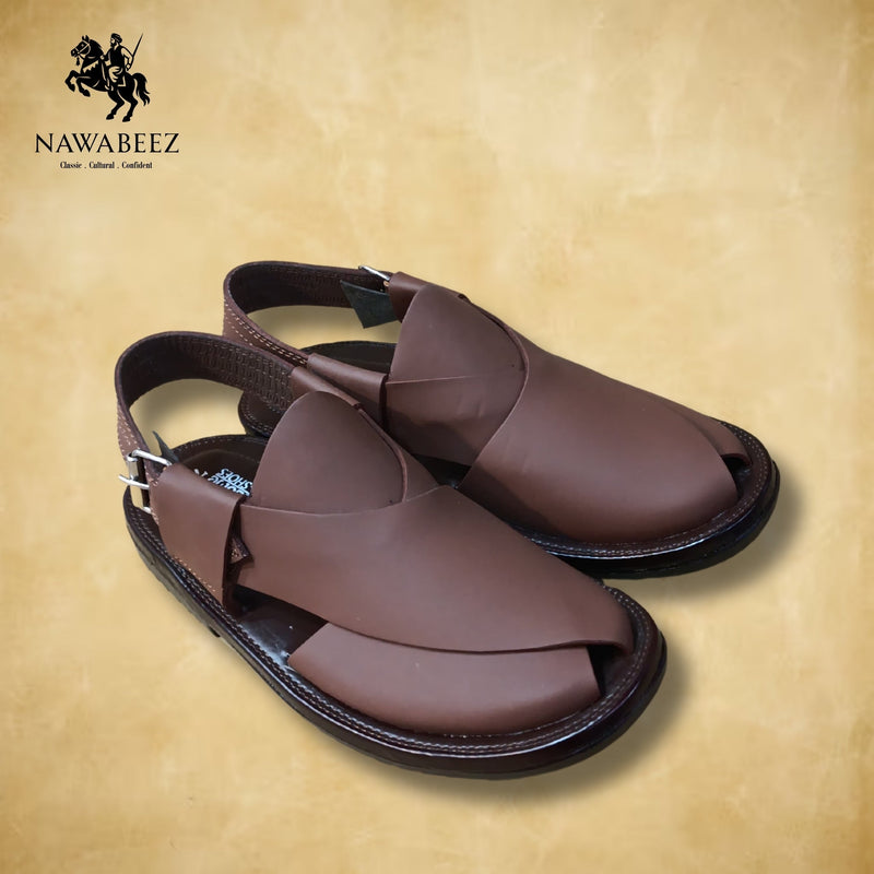Leather Upper Lighweight Peshawari Chappal - Nawabeez Special