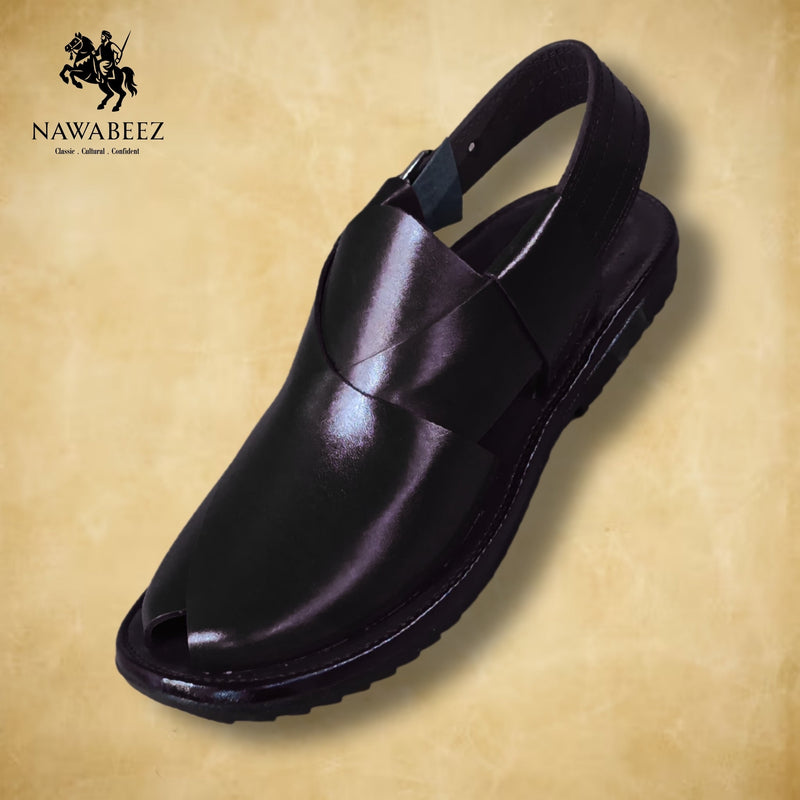 Leather Upper Lighweight Peshawari Chappal - Nawabeez Special
