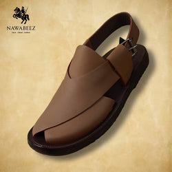 Leather Upper Lighweight Peshawari Chappal - Nawabeez Special