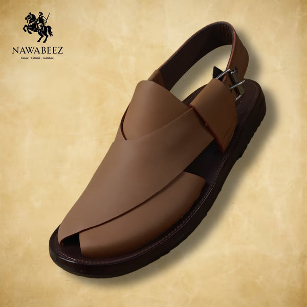 Leather Upper Lighweight Peshawari Chappal - Nawabeez Special