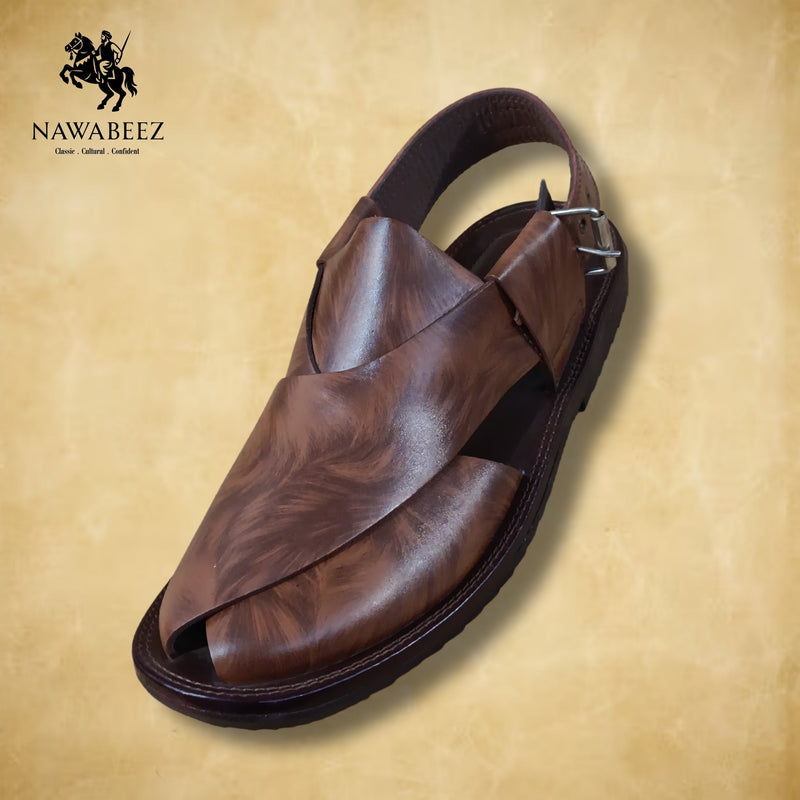 Leather Upper Lighweight Peshawari Chappal - Nawabeez Special